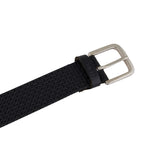 Genuine Full Grain Leather Belt - Basket Black - 1506BL