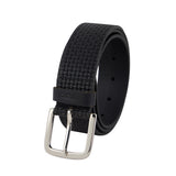 Genuine Full Grain Leather Belt - Basket Black - 1506BL