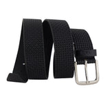 Genuine Full Grain Leather Belt - Basket Black - 1506BL