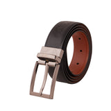 Genuine Full Grain Leather Belt - Cow Print -  Black / Tan Reversible - 1707BLTN