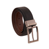 Genuine Full Grain  Leather Belt - Buffalo Print Black / Cognac Reversible - 1709BLCN