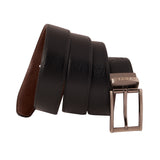 Genuine Full Grain  Leather Belt - Buffalo Print Black / Cognac Reversible - 1709BLCN