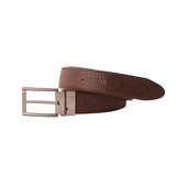 Genuine Full Grain Leather Belt - Crocodile Print - Tan / Brown Reversible - 1711TNBR