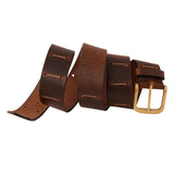 Genuine Full Grain Leather Belt - Oil Pull Up - Brown /Tan - 1752OLPL