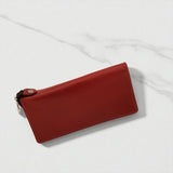 Genuine Leather Zip Around Travel Wallet - Tan