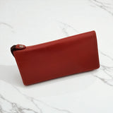 Genuine Leather Zip Around Travel Wallet - Tan