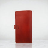 Genuine Leather Tab Closure Travel Wallet - Tan