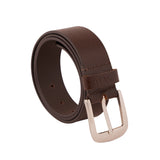 Genuine Full Grain Leather Belt - Two Tone Brown - Silver - 3401BR
