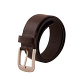 Genuine Full Grain Leather Belt - Two Tone Brown - Silver - 3401BR