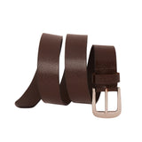 Genuine Full Grain Leather Belt - Two Tone Brown - Silver - 3401BR