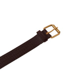 Genuine Full Grain Leather Belt - Woven Brown - 3700BR
