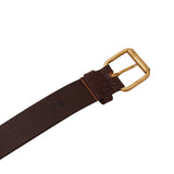 Genuine Full Grain Leather Belt - Woven Brown - 3700BR