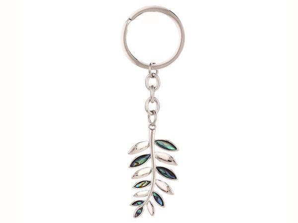 Kiwicraft Paua Shell Keyring - Silver Fern