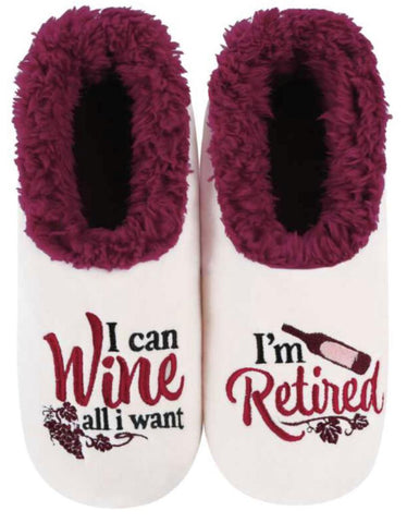 Slumbies - Women's Large Simply Pairables I Can Wine - I Am Retired Foot Covering