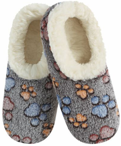 Slumbies - Women's Medium Paw Print Black Foot Covering