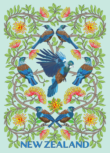 Pikitia Tea Towel - Tui