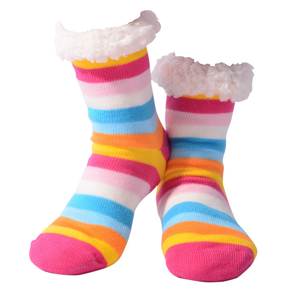 Nuzzles - Women's Stripe - Stripes With Orange Foot Covering