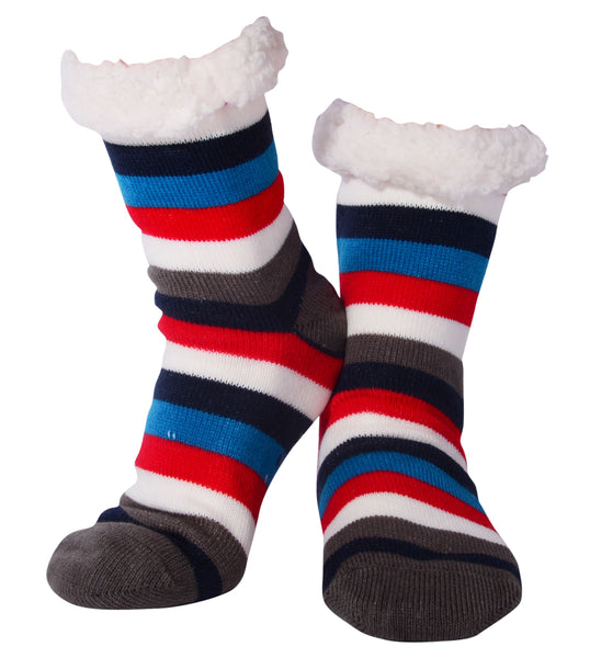 Nuzzles - Men's Stripe - Grey Foot Covering