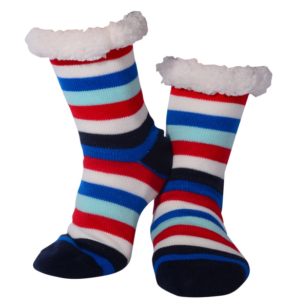 Nuzzles - Men's Stripe - Navy Blue Foot Covering