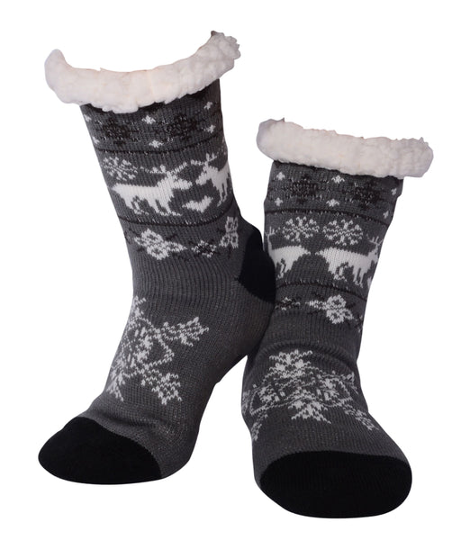 Nuzzles - Men's Reindeer - Grey Foot Covering