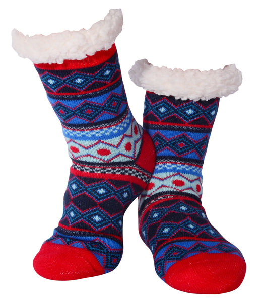 Nuzzles - Men's Aztec - Red & Blue Foot Covering