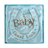 Good Luck Baby Horseshoe Blue