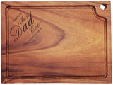 !!! Personalised Acasia Chopping Board With Groove Extra Large 405 x 305 x 20 mm