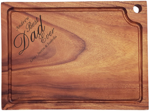 Personalised Engraved Acacia Wood Chopping Board Gift For Special Dad