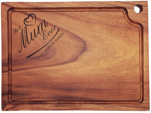 Personalised Engraved Acacia Wood Chopping Board Gift For Best Mum