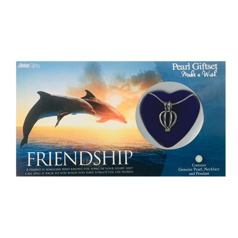 FRIENDSHIP - LOVE PEARL NECKLACE & PENDANT GIFTSET