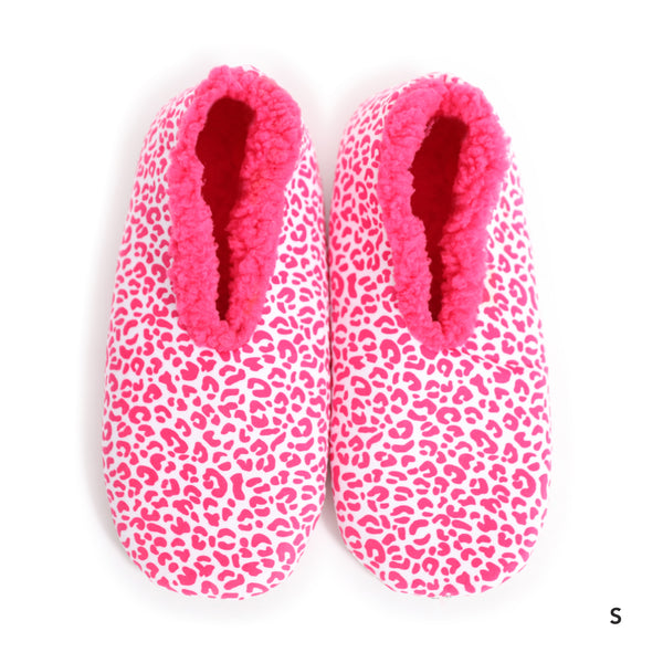 Sploshies - Women's Medium Velvet Leopard Pink Foot Covering Slipper