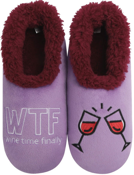 Slumbies - Women's Large Pairables Wine Time Finally Foot Covering