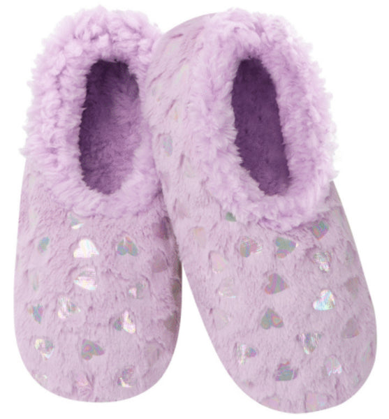 Slumbies - Women's Small Soft Heart Lavender Foot Covering