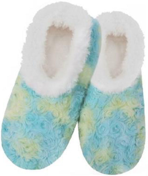 Slumbies - Women's Extra Large Tie Dye Aqua Blue Foot Covering