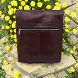 Woman's Genuine Leather Medium Crossbody Messenger Bag - Cognac