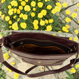 Woman's Genuine Leather Medium Crossbody Messenger Bag - Cognac