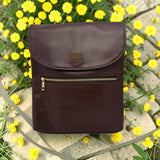 Woman's Genuine Leather Medium Crossbody Messenger Bag - Cognac
