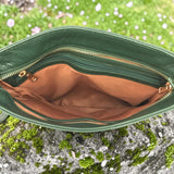 Woman's Genuine Leather Medium Crossbody Messenger Bag - Green