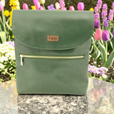 Woman's Genuine Leather Medium Crossbody Messenger Bag - Green