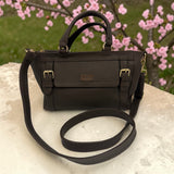 Woman's Genuine Leather Classic Handbag - Brown