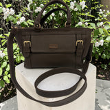 Woman's Genuine Leather Classic Handbag - Brown