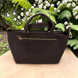 Woman's Genuine Leather Classic Handbag - Cognac