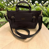 Woman's Genuine Leather Classic Handbag - Cognac