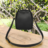 Woman's Genuine Leather Mini Rucksack - Black