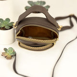 Woman's Genuine Leather Mini Rucksack - Brown