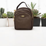 Woman's Genuine Leather Mini Rucksack - Brown