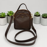 Woman's Genuine Leather Mini Rucksack - Cognac