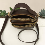 Woman's Genuine Leather Mini Rucksack - Cognac