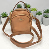 Woman's Genuine Leather Mini Rucksack - TAN