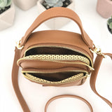 Woman's Genuine Leather Mini Rucksack - TAN